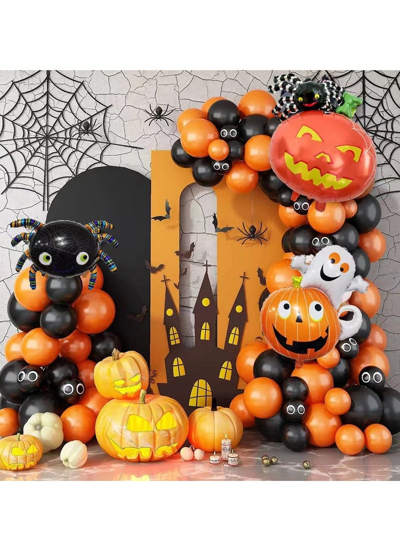 xppier 80 pcs Orange and Black Balloons Set For Halloween Party Decoration  - Image 1