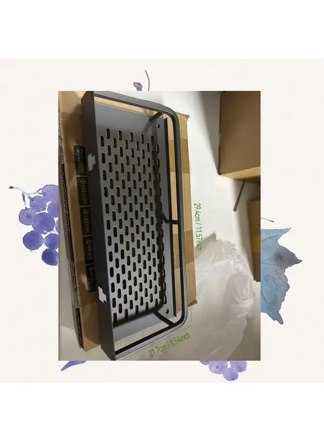 Black No Drill Wall Shelf Anti Fall Bathroom Vanity Organizer For Toiletries - Image 3