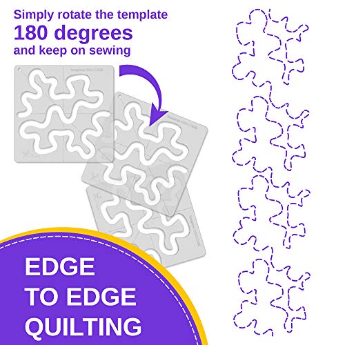 Beerrom Free-Motion Quilting Templates – 4mm Acrylic Meander Ruler for Domestic & Industrial Sewing Machines – Beginner Stencil for Easy Quilt Designs - Image 4