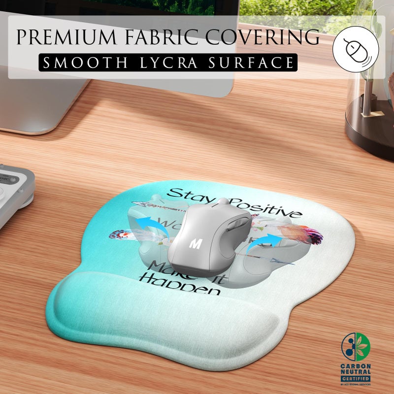 MROCO Ergonomic Mouse Pad with Gel Wrist Rest, Smooth Wrist Support Surface, Non-Slip PU Base for Pain Relief, Comfortable Mousepad for Computer, Laptop, Office & Home, 9.4 x 8.1 in, Feather Arrow - Image 2
