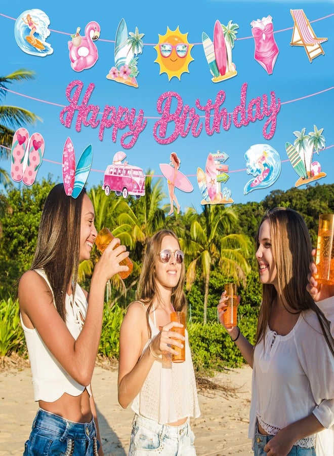 Lide Road 3Pcs Vintage Surfing Happy Birthday Banner Surfing Party Decorations Summer Surf Theme Party Banner Sign for Summer Surf Birthday Baby Shower Party Supplies - Image 5