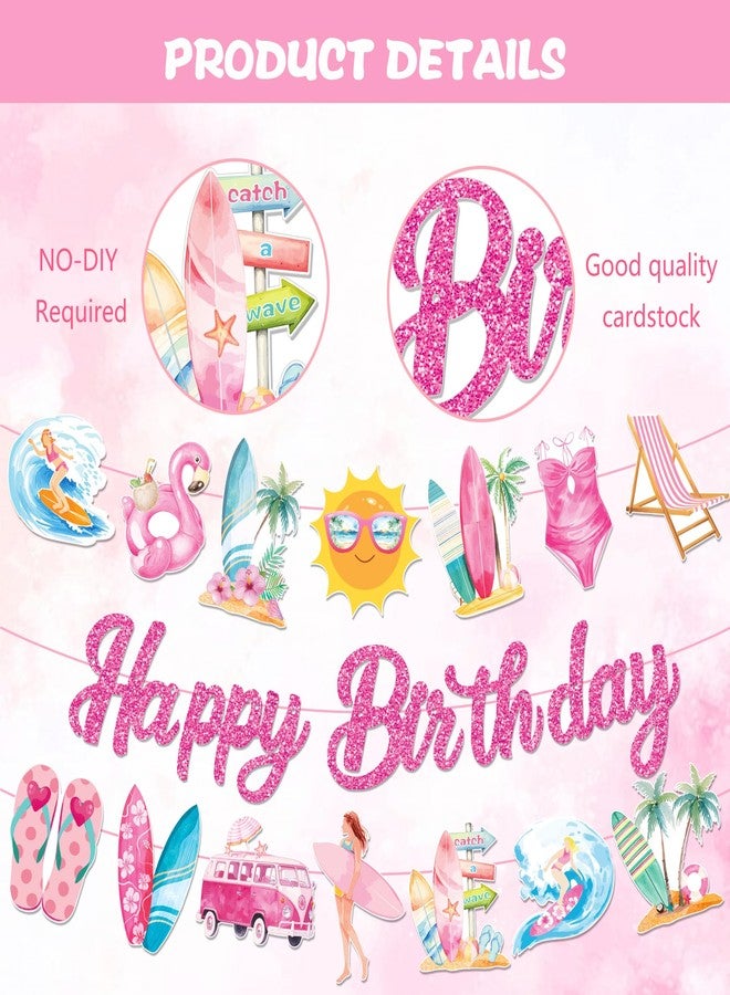 Lide Road 3Pcs Vintage Surfing Happy Birthday Banner Surfing Party Decorations Summer Surf Theme Party Banner Sign for Summer Surf Birthday Baby Shower Party Supplies - Image 3