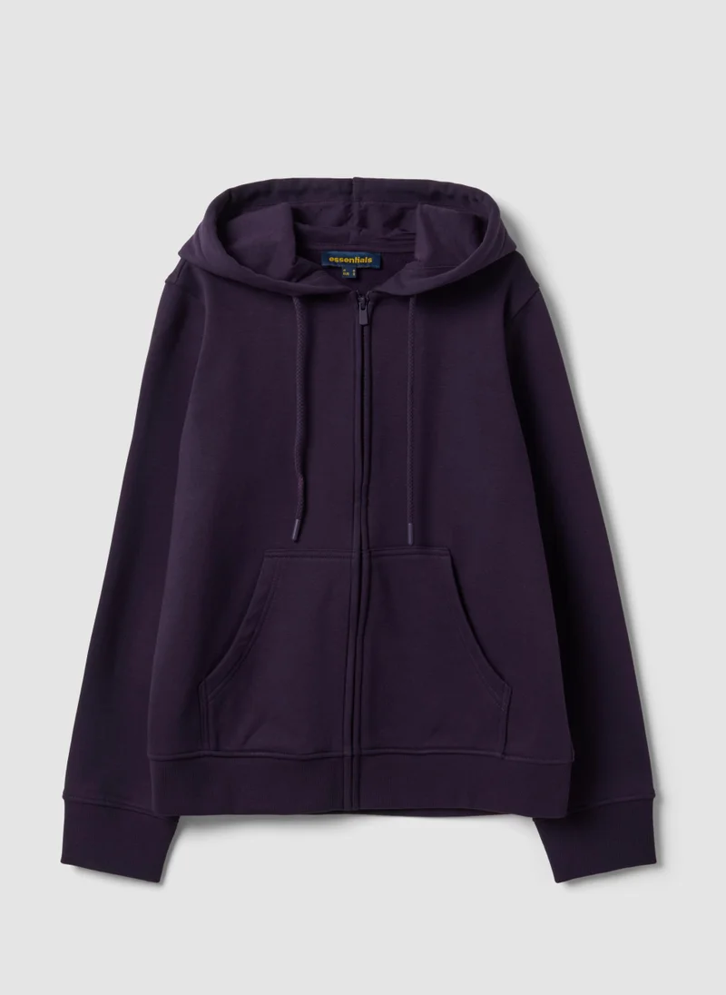 Ovs OVS Purple Cotton-Blend Hoodie, Regular Fit
