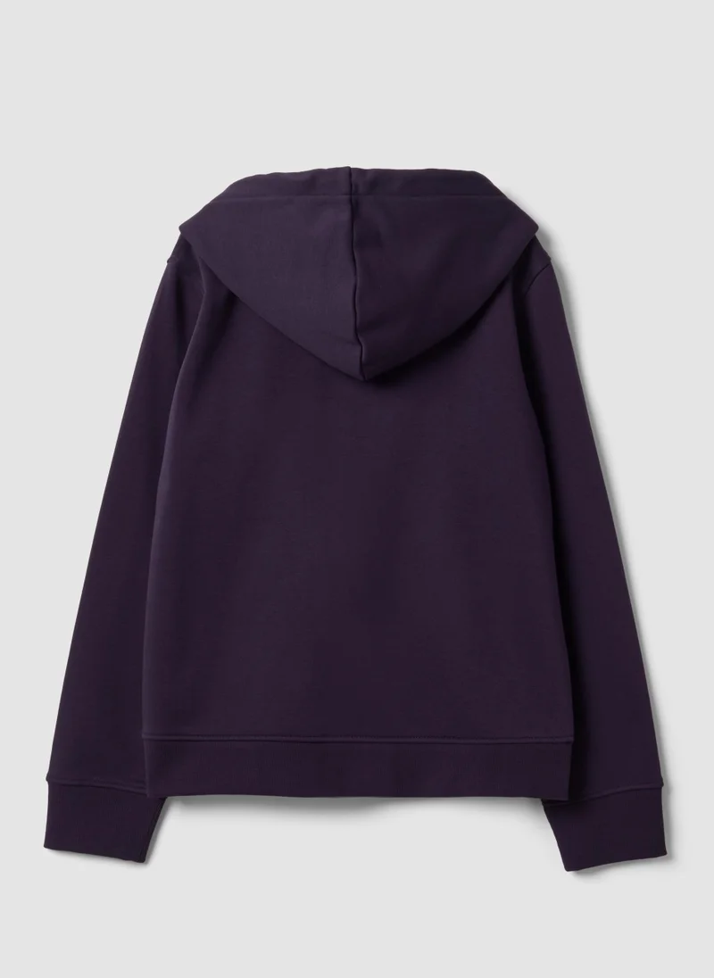 Ovs OVS Purple Cotton-Blend Hoodie, Regular Fit