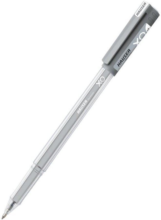 Hauser Germany Xo Jumbo 0.6 Mm Gel Pen|Quick Dry Ink With Long Writing Jumbo Refill|Transparent Body With Low-Viscosity Ink System,Smooth,Sturdy & Refillable Pen|Black Ink,Pack Of 10 Pens - Image 3