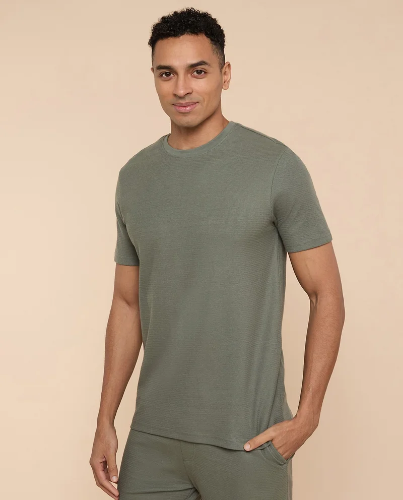 R&B Solid Lounge T-Shirt with Crew Neck and Short  Sleeves