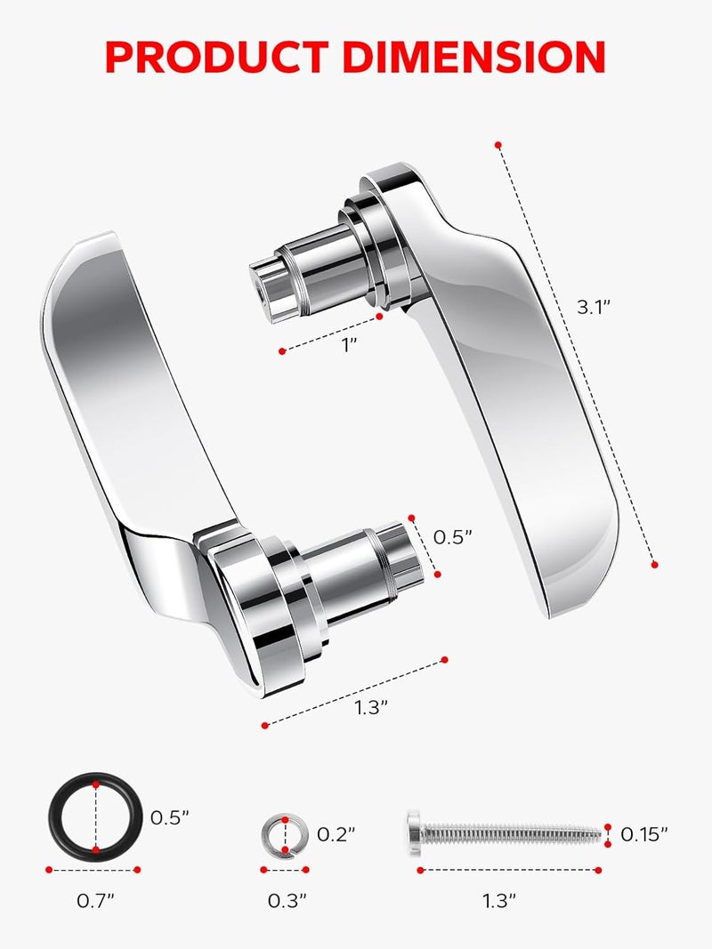 Amazicha Chrome Aluminum Saddlebag Saddle Bag Latch Kit Lid Lifter Compatible for Harley Davidson Touring Street Glide Electra Glide Road Glide Road King 2014-2024 - Image 2