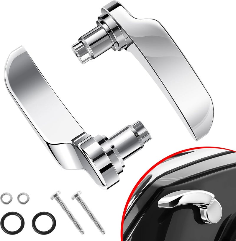 Amazicha Chrome Aluminum Saddlebag Saddle Bag Latch Kit Lid Lifter Compatible for Harley Davidson Touring Street Glide Electra Glide Road Glide Road King 2014-2024 - Image 1