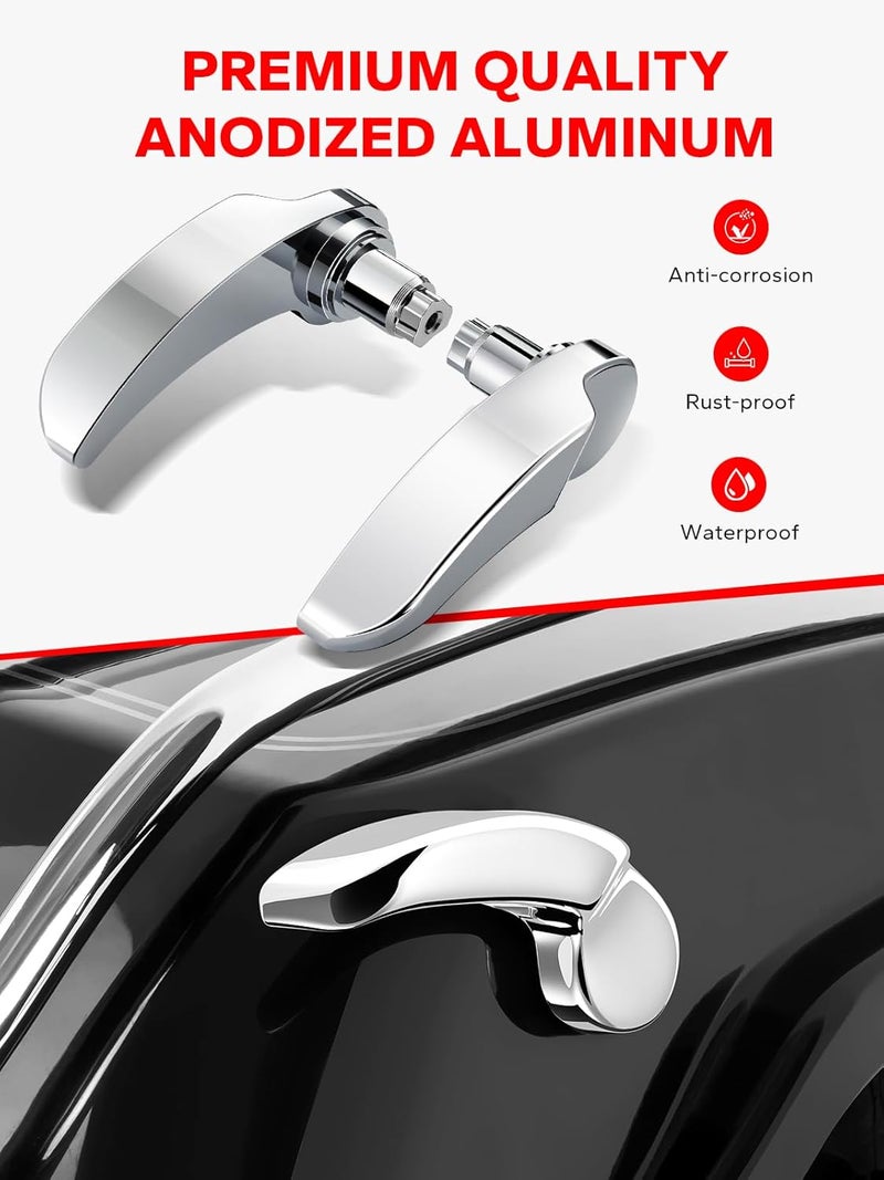Amazicha Chrome Aluminum Saddlebag Saddle Bag Latch Kit Lid Lifter Compatible for Harley Davidson Touring Street Glide Electra Glide Road Glide Road King 2014-2024 - Image 3