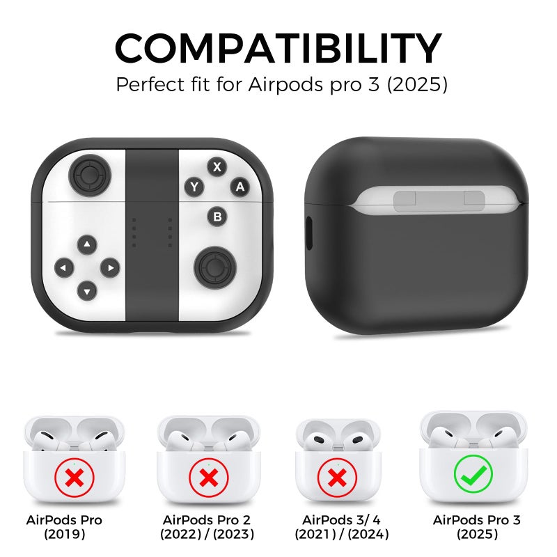 TRONWIN for AirPods Pro 3 Case - 2025 Silicone Cover Gamepad Design Case for Apple AirPods Pro 3rd Generation, Cute Air pod Pro 3 Cover for Men/Women (White) - Image 2