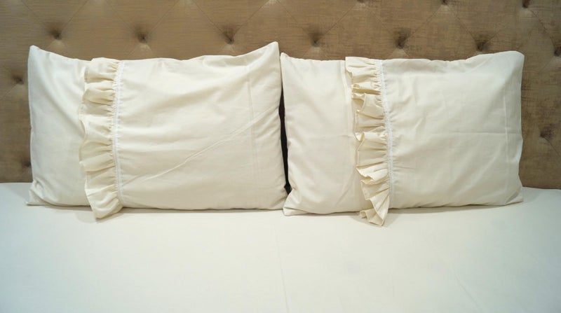 Vissage Natural Greige Color King Bedsheet with 2 Stylish Pillow Covers - 100% Cotton, Ecofriendly - Image 3