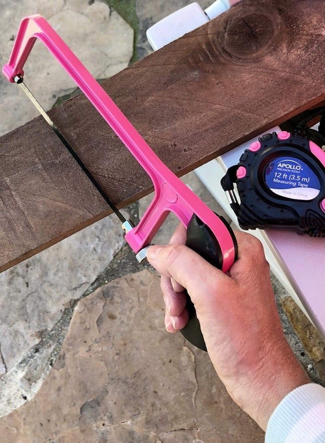 Apollo Tools 201 Piece Home Tool Set, Pink Tool Set Includes Hacksaw, Picture Hanging Assortment, and Selection of Most Needed Tools in Sturdy Tool Bag - Pink Ribbon - DT0020P - Image 5