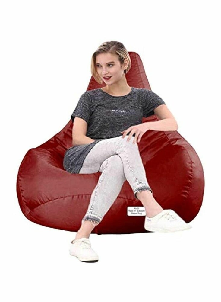 Comfy Classic Maroon Pvc Large Adult Bean Bag With Bouncy Beans Filling - Image 1