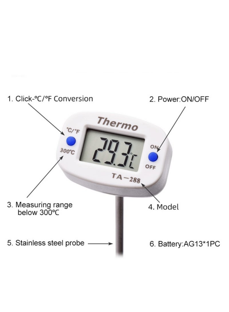 شاشات الكريستال السائل ميزان الحرارة الرقمي الغذاء شواء يدقق في ميزان الحرارة فرن الحليب النفط المياه المطبخ الطبخ درجة الحرارة اختبار أداة رصد - Image 2