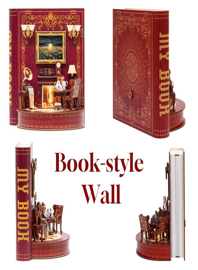 ETKVR Book Nook Kit - DIY Miniature House Dollhouse Kit 3D Puzzles for Adults, Gifts for Family and Friends Bookshelf Decor Tiny House Model Build with Dust Cover - Book Theater - Image 4