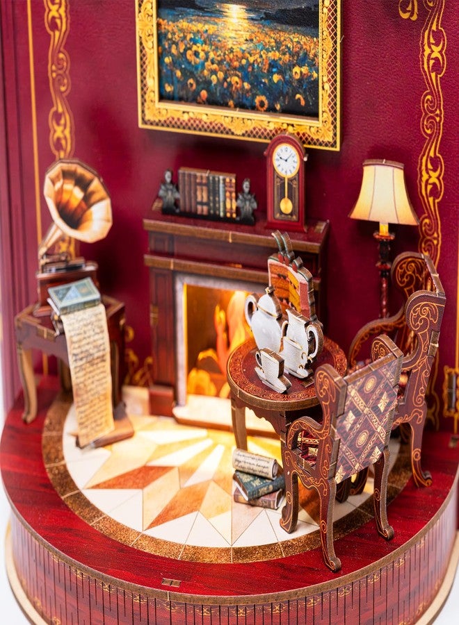 ETKVR Book Nook Kit - DIY Miniature House Dollhouse Kit 3D Puzzles for Adults, Gifts for Family and Friends Bookshelf Decor Tiny House Model Build with Dust Cover - Book Theater - Image 3