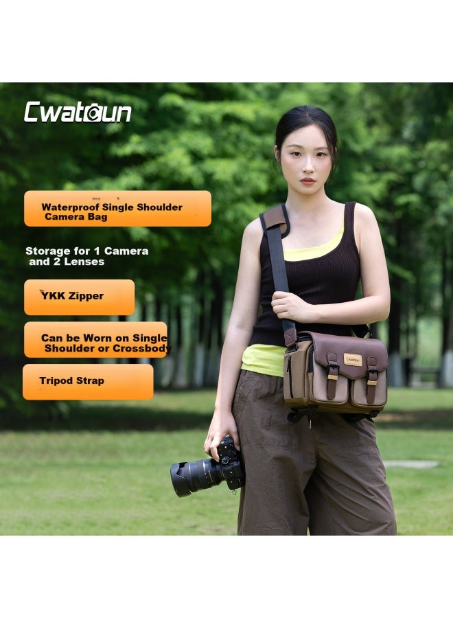 Cwatcun Shoulder Camera Bag Style Portable Casual Mirrorless Dslr Camera Bag, Professional Crossbody Bag Suitable For Fuji, Canon, Sony, Nikon Camera Bags - Image 1