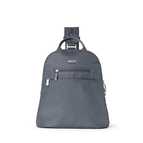 Baggallini Essential Mini Backpack Purse for Women - Built-in RFID Card Holder - Convertible Sling Bag with Adjustable Shoulder Strap, Charcoal Gray - Image 1