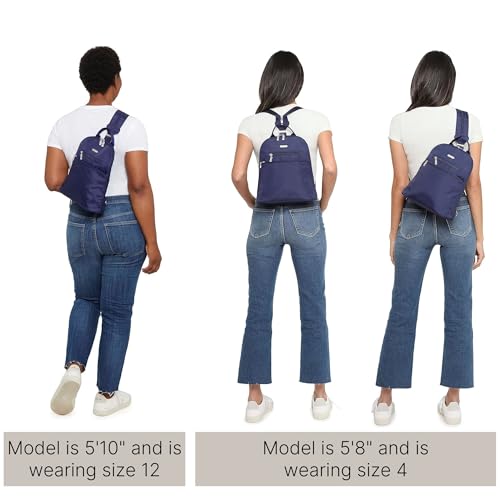 Baggallini Essential Mini Backpack Purse for Women - Built-in RFID Card Holder - Convertible Sling Bag with Adjustable Shoulder Strap, Charcoal Gray - Image 5