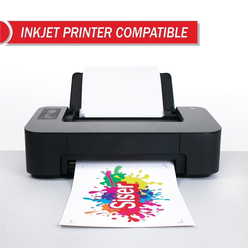 SISER EasyColor DTV 8.4'' x 11'' Sheets - Inkjet Printer Compatible Heat Transfer Vinyl (15 Sheets) - Image 3