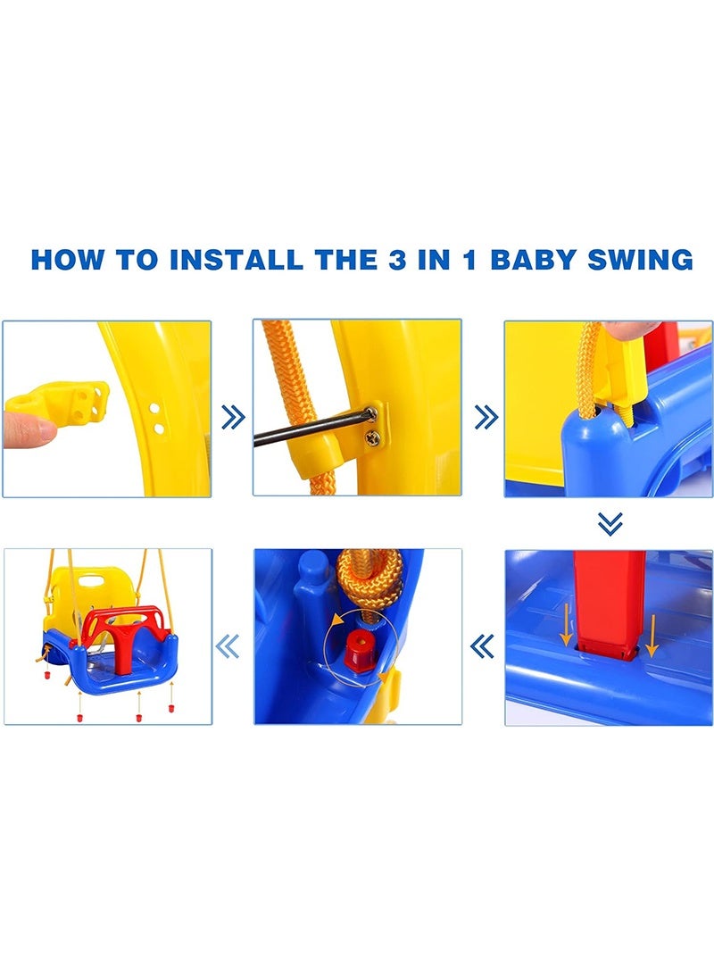 توبيتش مرجيحة اطفال - مرجيحة طفل 3 في 1 خالٍ من السموم، ارجوحة اطفال ممتصة وقوية للأطفال الصغار داخل والخارج - Image 3