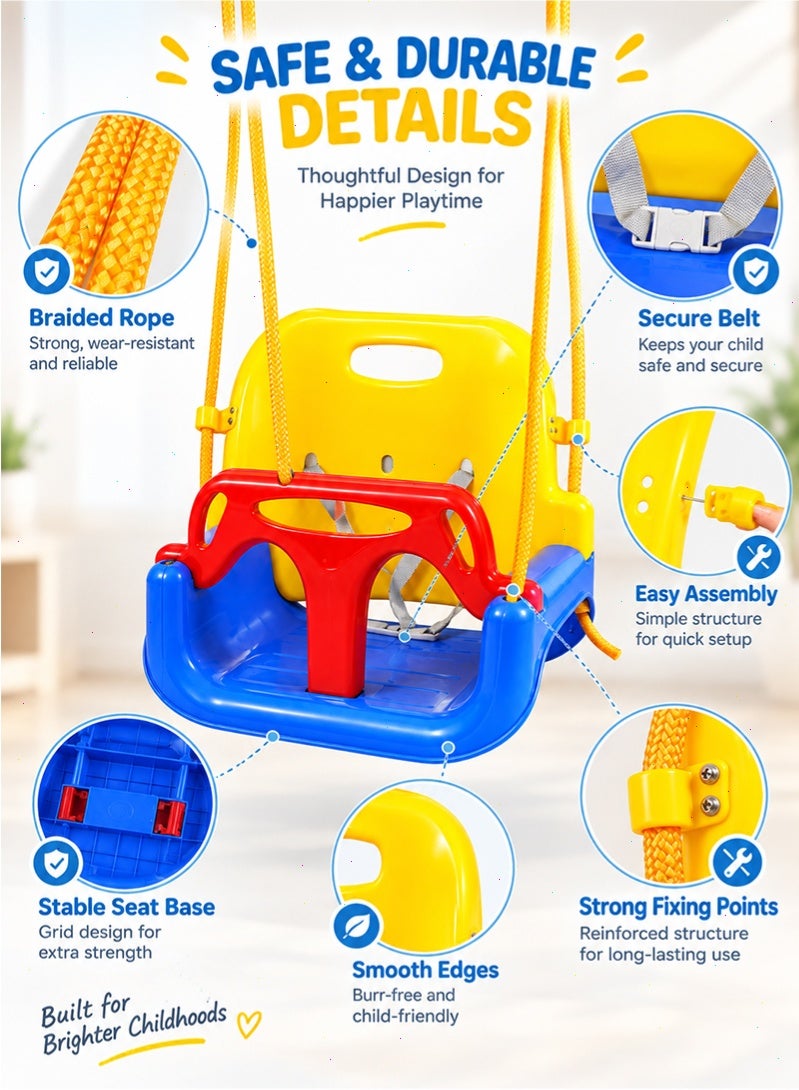 Topyich 3-in-1 Swing Seat for Kids - Non-Toxic Baby Swing,Durable & Sturdy Hanging Swing for Toddlers Indoor Outdoor - Image 4