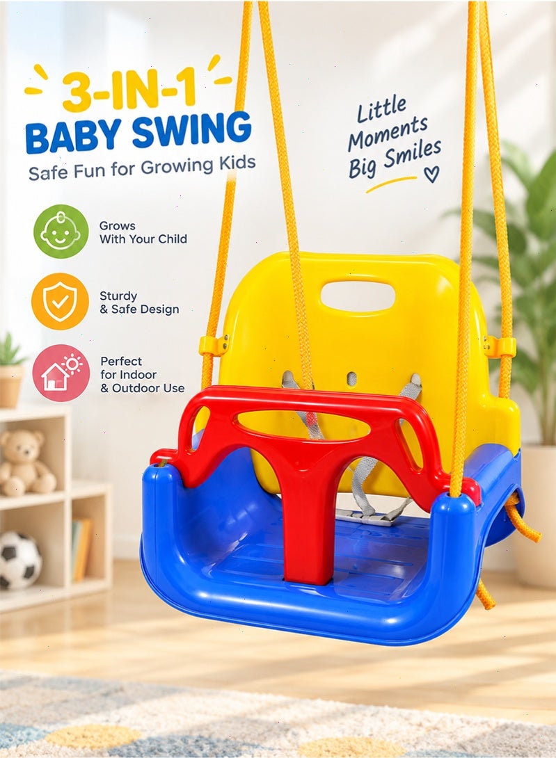Topyich 3-in-1 Swing Seat for Kids - Non-Toxic Baby Swing,Durable & Sturdy Hanging Swing for Toddlers Indoor Outdoor - Image 1