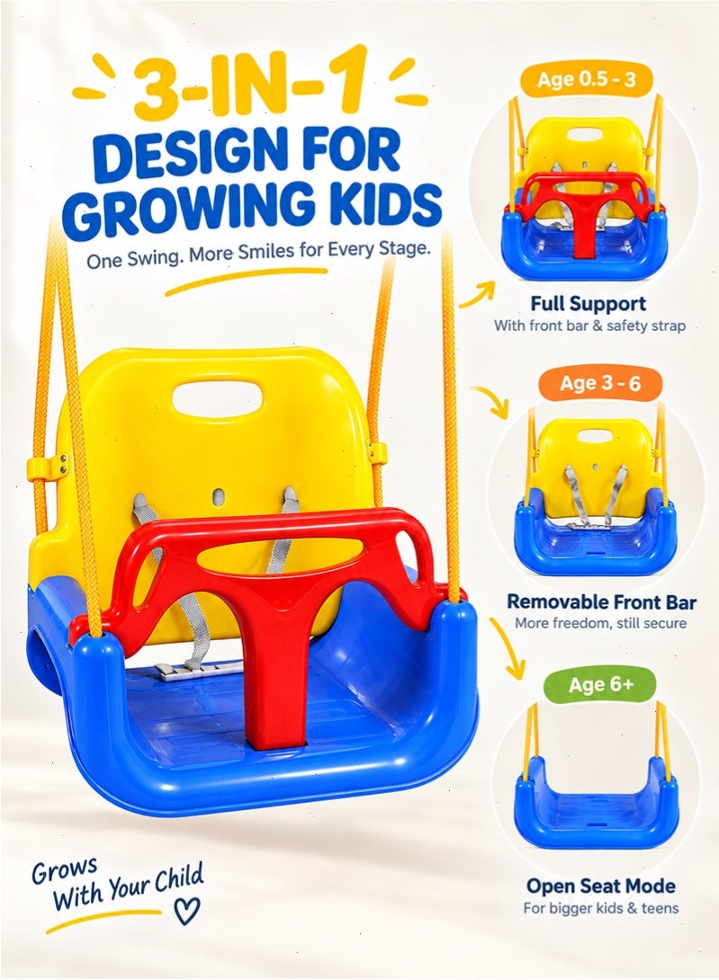 Topyich 3-in-1 Swing Seat for Kids - Non-Toxic Baby Swing,Durable & Sturdy Hanging Swing for Toddlers Indoor Outdoor - Image 3