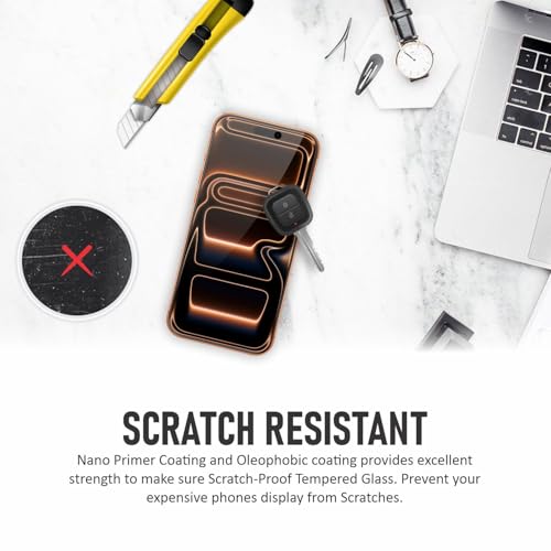 SupCares Tempered Glass for iPhone 17 Pro Max (6.9 Inch) With Installation Kit | Military-Grade Gorilla Screen Protector | Edge to Edge Coverage | Black - Image 5