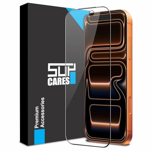 SupCares Tempered Glass for iPhone 17 Pro Max (6.9 Inch) With Installation Kit | Military-Grade Gorilla Screen Protector | Edge to Edge Coverage | Black - Image 1