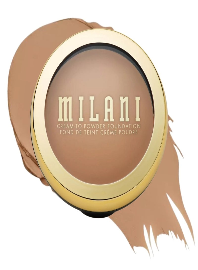 Milani Conceal + Perfect Smooth Finish Cream to Powder Foundation – Sand Beige | Full Coverage, Lightweight, Natural Matte Finish, Buildable Formula, Long-Lasting Wear, Vegan & Cruelty-Free - Image 1