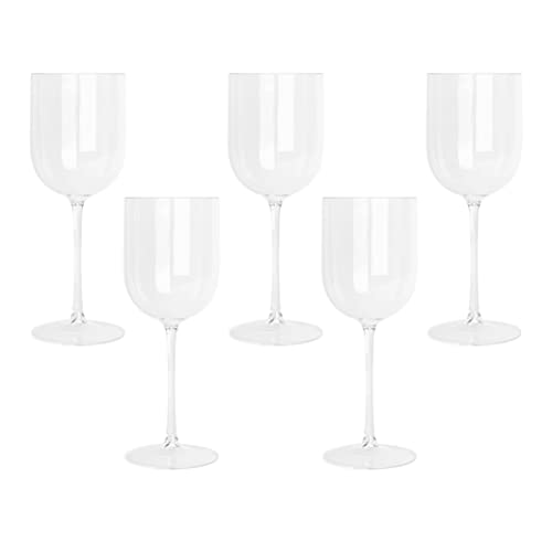 PLASTICPRO Clear Plastic Wine Glasses Set of 10 Elegant Wine Goblets Hard Plastic Wine Cups on Stem 12 Ounce