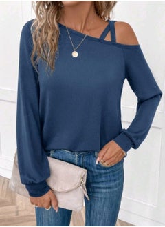 Shein SHEIN LUNE Women's Casual Comfort Text I Love Paris Raglan Sleeve T-Shirt With Cross Straps And Cuffs  - Image 2