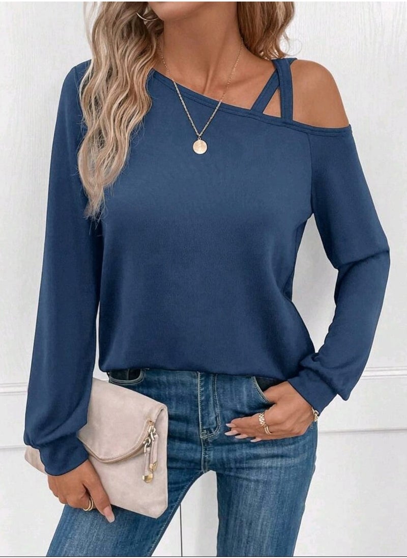 Shein - SHEIN LUNE Women's Casual Comfort Text I Love Paris Raglan Sleeve T-Shirt With Cross Straps And Cuffs - Image 1