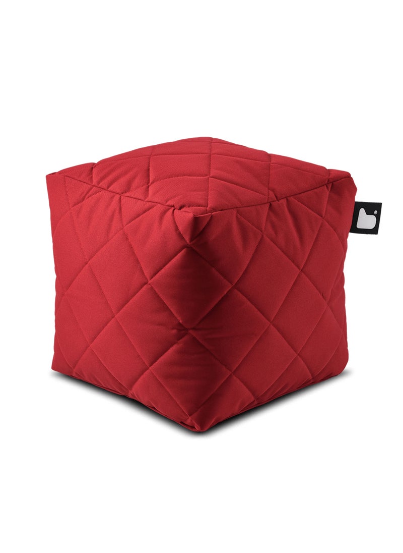 Extreme Lounging Extreme Lounging® - Original Quilted B-Box Pouf - Made in UK - Premium Quality Double Stitched Ottoman - UV Protected & Waterproof Stool, Ideal for Indoor & Outdoor Use - 40x40x40cm - Red - Image 2