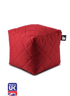 Extreme Lounging Extreme Lounging® - Original Quilted B-Box Pouf - Made in UK - Premium Quality Double Stitched Ottoman - UV Protected & Waterproof Stool, Ideal for Indoor & Outdoor Use - 40x40x40cm - Red  - Image 1
