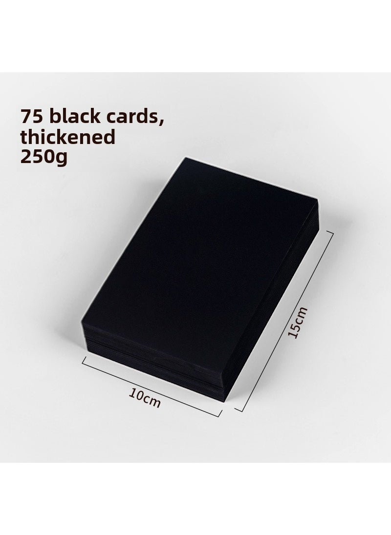Generic Black Cardboard Wholesale Vintage Painting Thickened Antique Black Card Decorative Packaging Handmade Classical Background Hard Cardboard 10*15cm [250g] 75 
