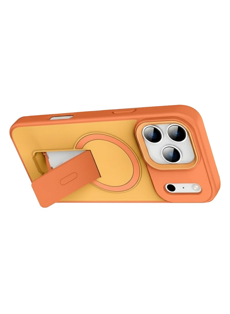 مارجون Magnetic Stand Protective Case for iPhone 17 Pro Max - Kickstand Back and Drop-Resistant Frame - Cosmic Orange - Image 2