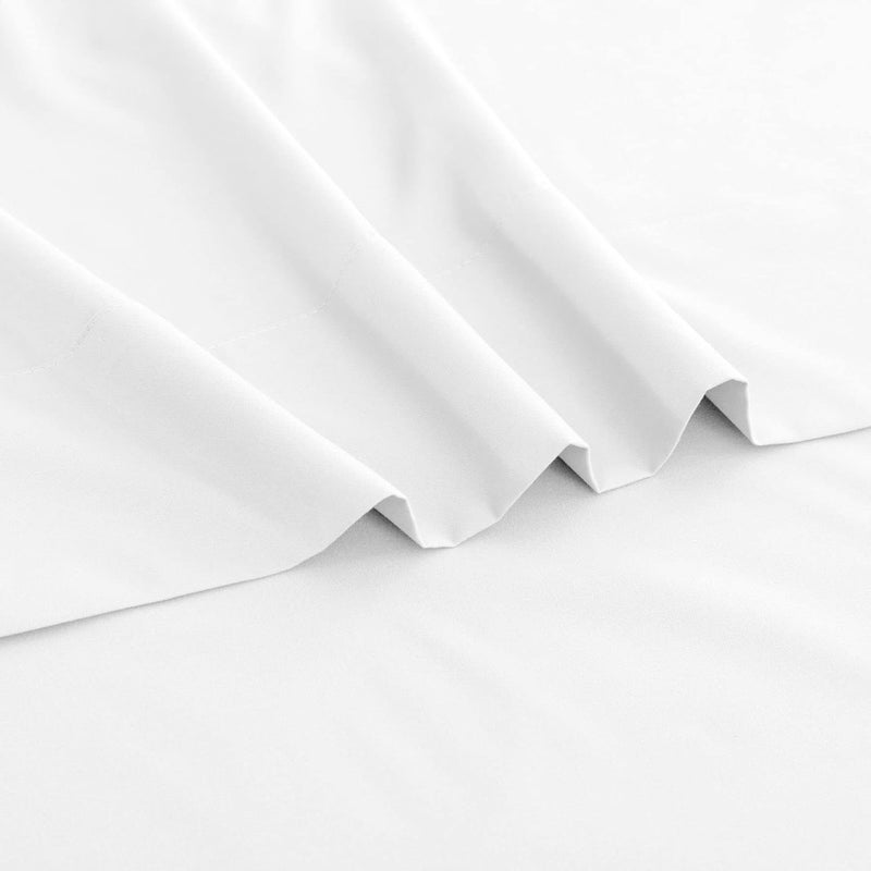 Ghooss 4 Piece Bed Sheet Set(King,White)-1 Flat Sheet,1 Fitted Sheet and 2 Pillowcases,Microfiber Super Soft,Hypoallergenic,Machine Washable & Fade Resistant - Image 3