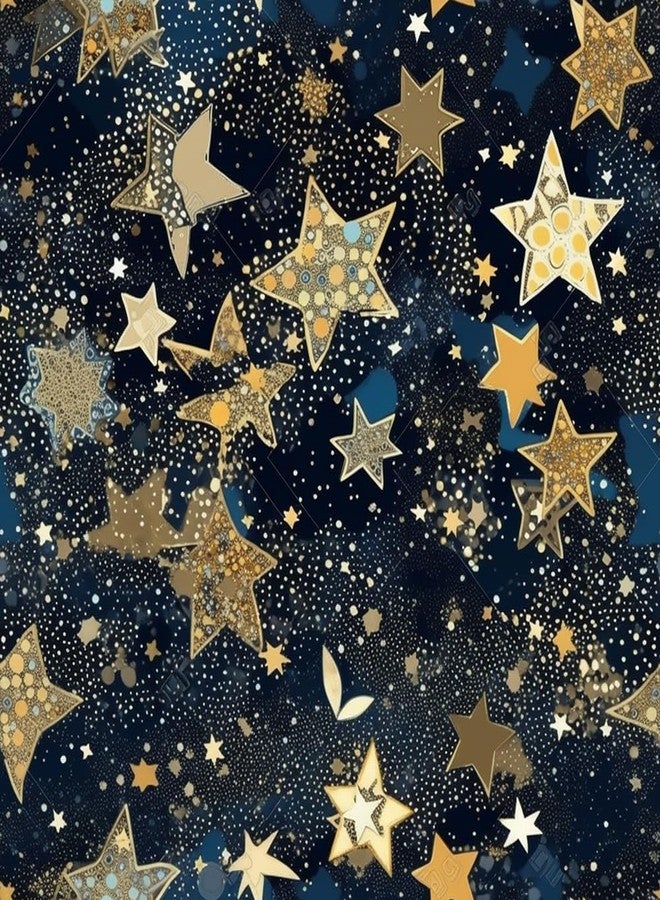 REDAMANCY Navy Gold Stars Galaxy Modern Peel and Stick Wallpaper Stick on Contact Paper Vintage Wall Paper Easy Peel Off for nightstand Drawer Cabinet Renter - Image 1