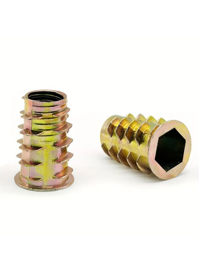 30pcs M6 15mm Zinc Alloy Threaded Inserts for Soft Wood Furniture Hex Socket - Image 4