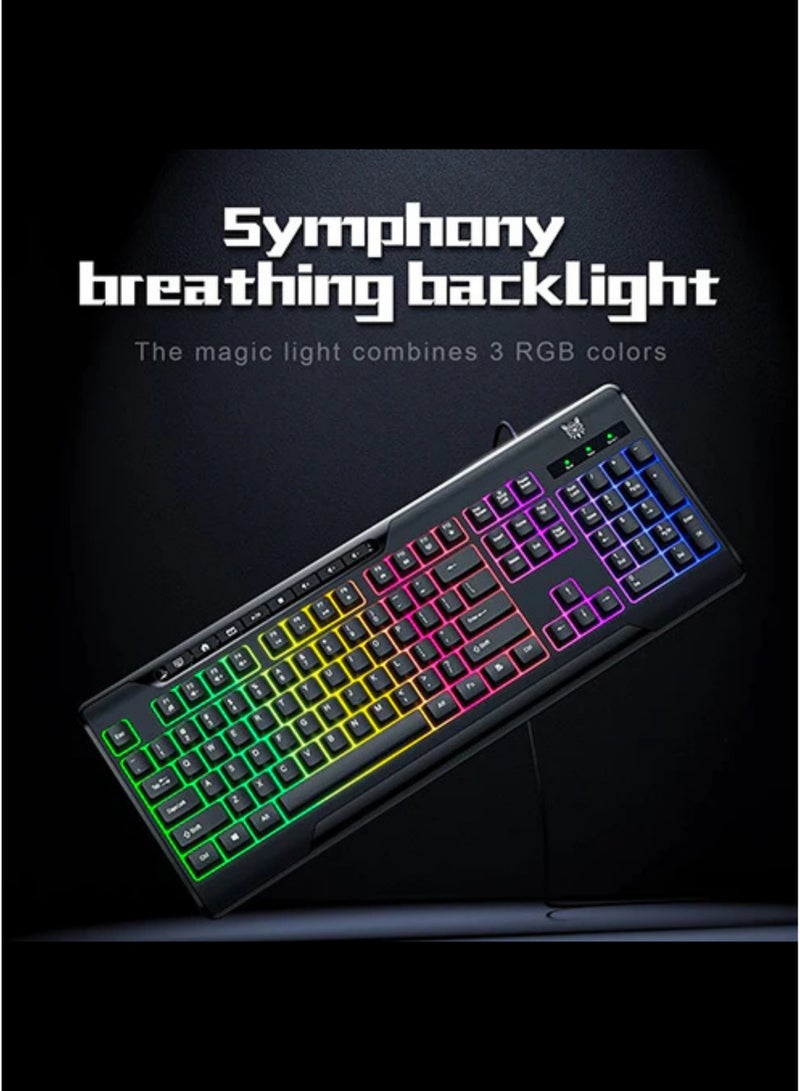 ONIKUMA TZ5006 RGB Gaming Kit, 5-in-1 Gaming Keyboard Mouse Combo with RGB Headset, RGB Mousepad & Headphone Stand, E-Sports Gaming Accessories Set for PC, Laptop, PS & FPS Gamers, Mechanical-Feel Keyboard, High DPI Gaming Mouse - Image 4