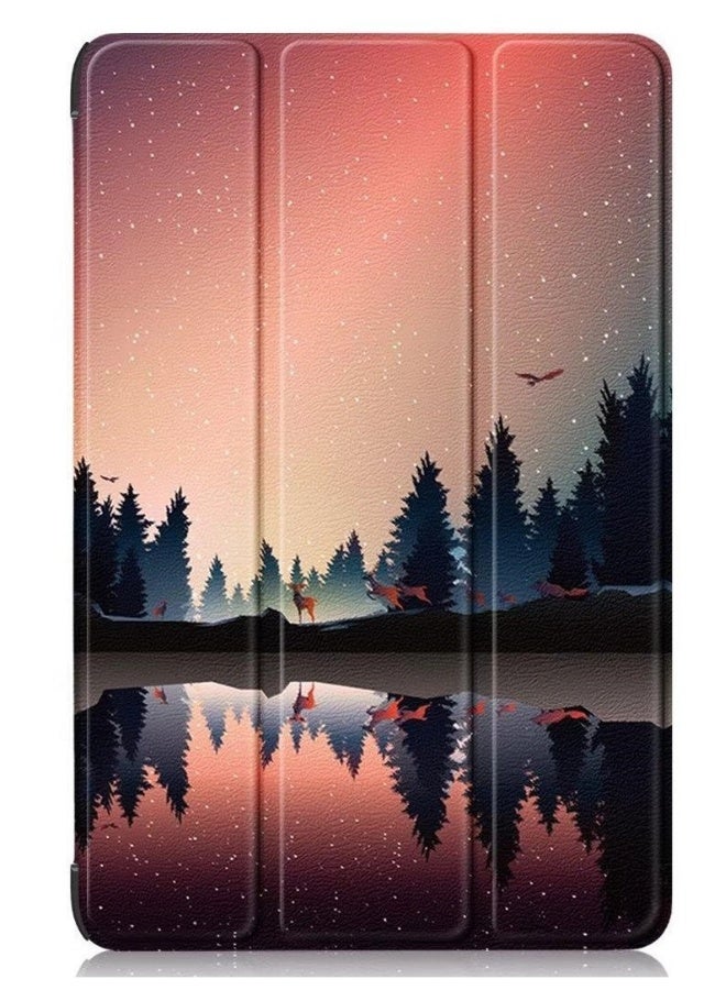 بيوينتي غطاء واقي لجهاز آيباد 10 مصنوع من الجلد ثلاثي الطيات باللون الرمادي