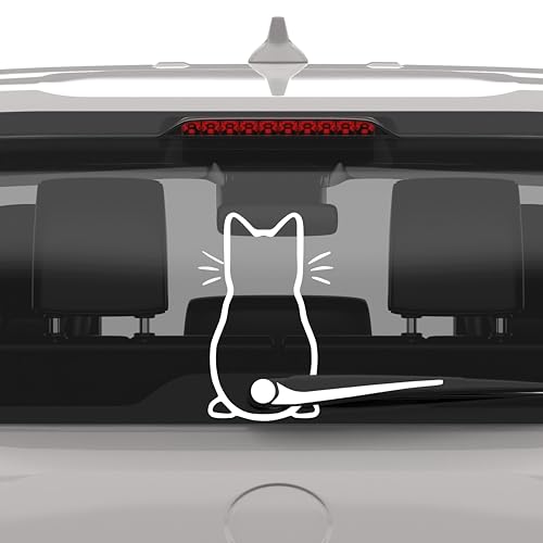 Marsrut Cute Cat Car Windshield Wiper Vinyl Art Sticker Decor Lovely Animal Cat Mural Art Decal for Car Window Loptop Decoration - Image 1