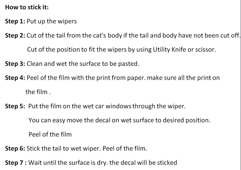 Marsrut Cute Cat Car Windshield Wiper Vinyl Art Sticker Decor Lovely Animal Cat Mural Art Decal for Car Window Loptop Decoration - Image 3