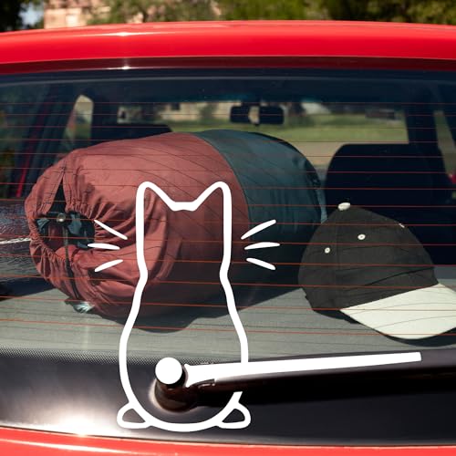 Marsrut Cute Cat Car Windshield Wiper Vinyl Art Sticker Decor Lovely Animal Cat Mural Art Decal for Car Window Loptop Decoration - Image 5