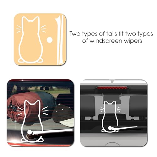 Marsrut Cute Cat Car Windshield Wiper Vinyl Art Sticker Decor Lovely Animal Cat Mural Art Decal for Car Window Loptop Decoration - Image 4