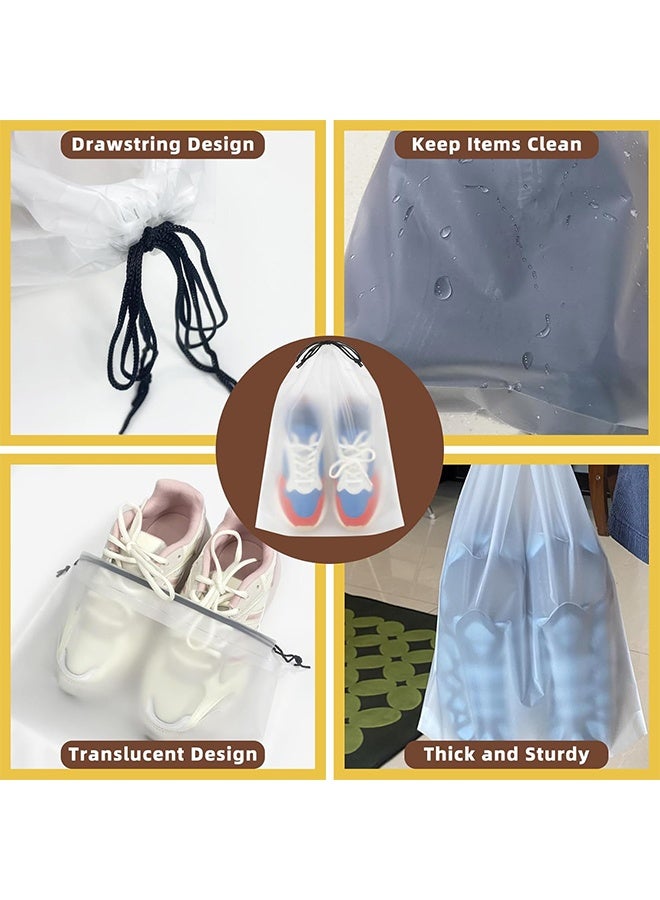 Clear Shoe Bags for Travel, 11.8 x 15.7 Inch, 12 Pcs | Waterproof Drawstring Shoe Bags, Shoe Storage and Packing Bags, Travel Essentials for Women and Men - Image 4