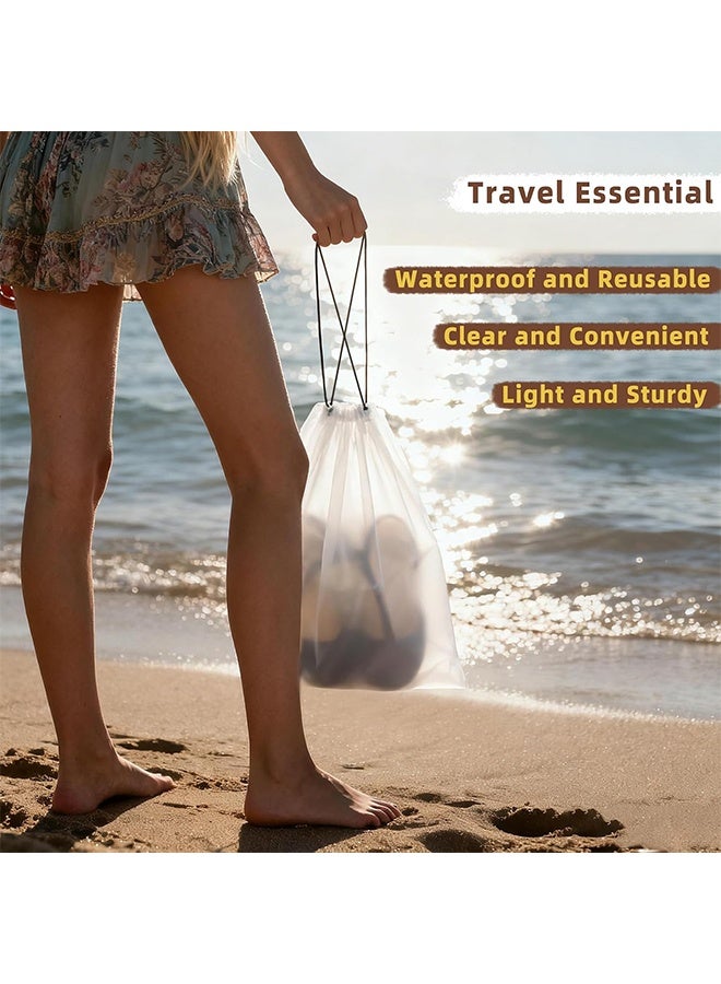 Clear Shoe Bags for Travel, 11.8 x 15.7 Inch, 12 Pcs | Waterproof Drawstring Shoe Bags, Shoe Storage and Packing Bags, Travel Essentials for Women and Men - Image 3