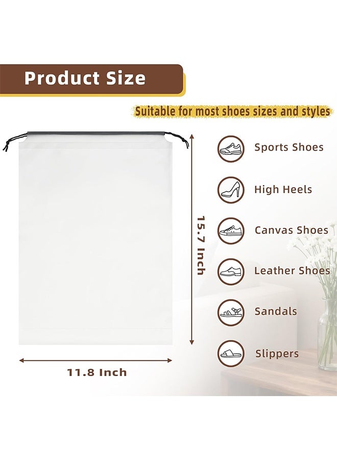 Clear Shoe Bags for Travel, 11.8 x 15.7 Inch, 12 Pcs | Waterproof Drawstring Shoe Bags, Shoe Storage and Packing Bags, Travel Essentials for Women and Men - Image 2